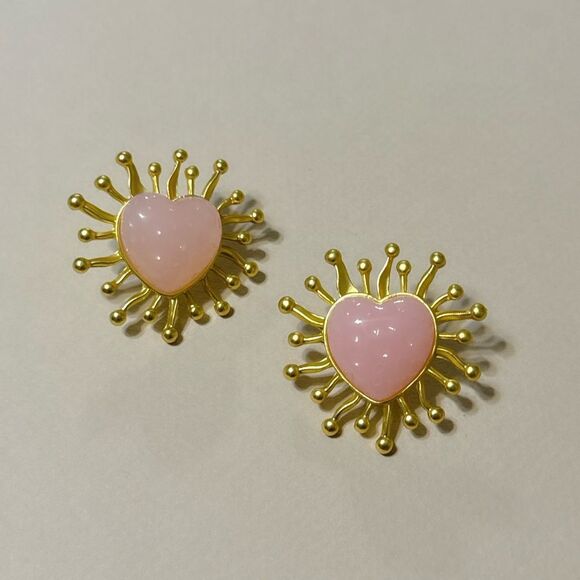 Crystal heart earrings N637 - Picture 2 of 5